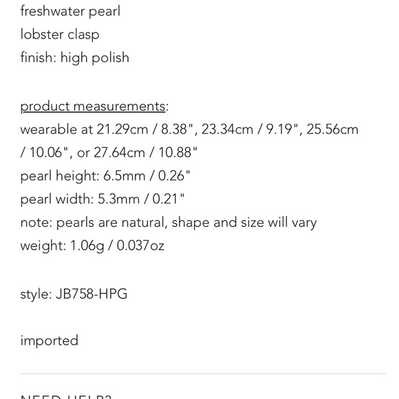 Jenny Bird Gold Anklet with Pearl Charm - Picture 9 of 10